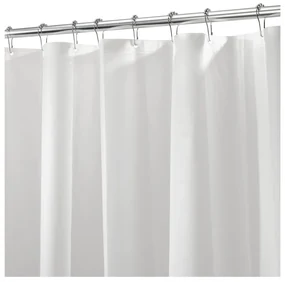 Biała zasłona prysznicowa iDesign PEVA Liner, 183x183 cm