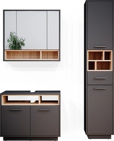 Zestaw mebli łazienkowych antracyt 80x40x64 beatrice