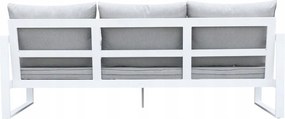 Zestaw mebli ogrodowych biały tarasowy 4 el. aluminiowych sofa, kanapa stół