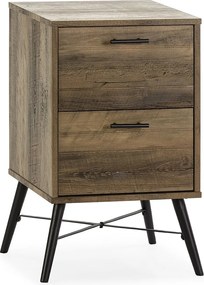 Stolik nocny Clavel z 2 szufladami w kolorze rustykalnym.