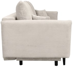 Beżowa sztruksowa kanapa rozkładana z pojemnikiem P5-H93