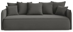 Ciemnoszara aksamitna rozkładana/ze schowkiem sofa 225 cm Hula – Makamii
