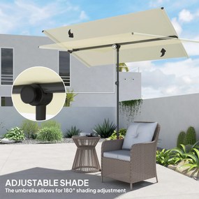 Outsunny Parasol Ogrodowy Obracający się o 180 Stopni z Ruchomym Masztem Aluminiowym 150x205cm Beżowy
