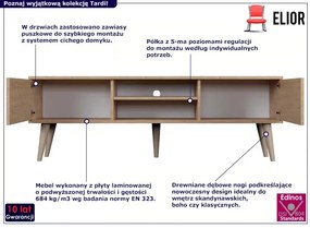 Skandynawska szafka RTV na nóżkach dąb artisan - Tardi 5X 160 cm