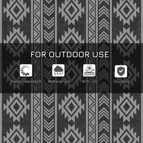 Outsunny Dywan do użytku zewnętrznego Wodoodporny Dwustronny Czarno-szary Wysokiej jakości 182x274cm | Aosom PL