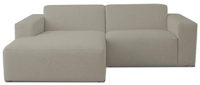 Jasnobrązowy narożnik z materiału bouclé (lewostronny) Roxy – Scandic