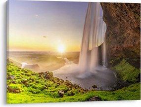 Obraz - Seljalandsfoss od tyłu jaskini (70x50 cm)