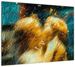 Obraz - Całujące się anioły (70x50 cm)