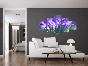 Obraz kwiatów w deszczu (125x70 cm)
