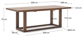 Stół z litego drewna tekowego 100x220 cm Sashi – Kave Home