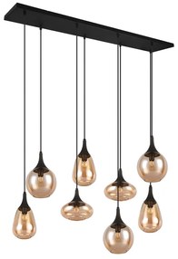 Czarno-pomarańczowa lampa wisząca ze szklanym kloszem Lumina – Trio