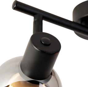 Inteligentny reflektor sufitowy czarny z dymionym szkłem w tym 2 Wifi P45 - Vidro