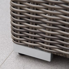 Outsunny polirattanowy leżak ogrodowy z bocznym stolikiem regulowanym aluminium