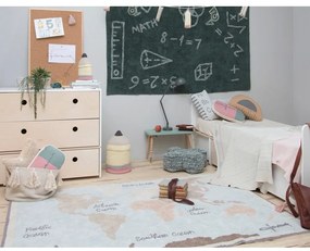 Bawełniany dywan dziecięcy tkany ręcznie odpowiedni do prania 140x200 cm Vintage Map – Lorena Canals