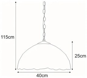 Witrażowa lampa wisząca w stylu retro - S952 Esperox 7X