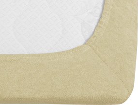 PrzytulneMieszkanie.pl Frotte prześcieradło POLY kremowe 90 x 200 cm