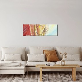 Obraz odpoczywającej kobiety, obraz olejny (z zegarem) (90x30 cm)