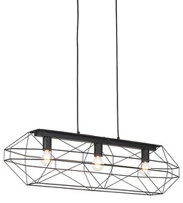 Industrialna lampa wisząca czarna 3-światłowa - CarcassDesignerski Oswietlenie wewnetrzne