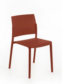 Zestaw 4 czerwonych, składanych krzeseł do salonu "Sabrina" z polipropylenu, w nowoczesnym stylu, 52,5 x 55 cm, 81 wys.