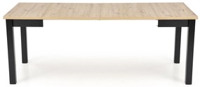 Stół kwadratowy rozkładany płyta dąb artisan/czarny 80-200/80/76 cm QUBIK