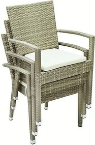 Zestaw rattanowy ogrodowy NAPOLI I. 1 + 4 (szaro-beżowy)