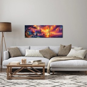 Obraz - Magiczny świat (z zegarem) (90x30 cm)