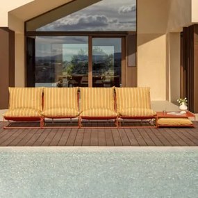 Amaro 4-częściowy Modułowy Zestaw Ogrodowy Sofa I Stolik Boczny Miód Żółty - Chocolate & Blk Frame - Sklum