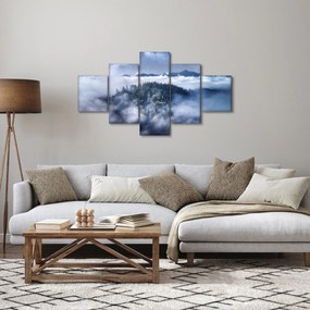 Obraz lasu we mgle (125x70 cm)