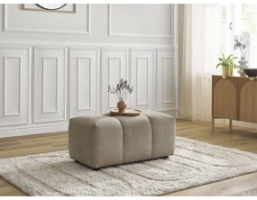 Beżowy podnóżek z tkaniny szenilowej Roxelane – Bobochic Paris