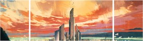 Obraz - Malowane miasto (170x50 cm)