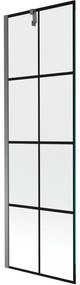 Mexen Next parawan nawannowy 1-skrzydłowy 60 x 150 cm, czarna kratka, gun metal - 895-060-000-00-77-95