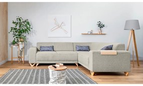 Beżowy rozkładany/ze schowkiem narożnik (prawostronny/w kształcie litery L) Classy Sophie – Miuform