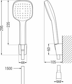 Mexen R-33 zestaw prysznicowy punktowy, czarny - 785335052-70