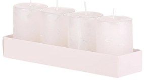 Zestaw świec adwentowych, białe, 4 szt.,parafinowe, 8 cm