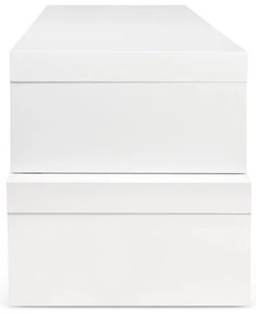 Biały stolik regulowany pod TV TemaHome Cliff Walnut