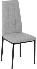 Zestaw Stół Prostokątny Rozkładany CLARK 120-160 cm Dąb Artisan/Czarny i 4 Krzesła Tapicerowane TEX Szare