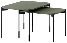 Stolik kawowy Sonatia 60 cm prostokątny na metalowych nogach - oliwka