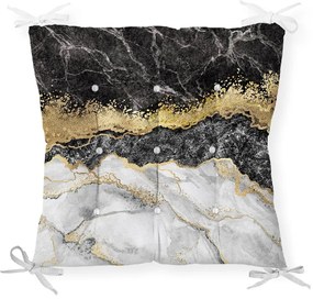 Poduszka na krzesło Minimalist Cushion Covers Black Gold Marble, 40x40 cm