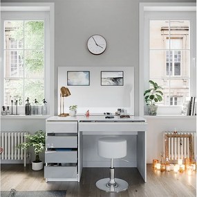 Zestaw toaletek biały/złoty 120x55x75 sherry