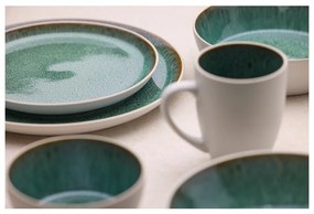 Biało-zielony kamionkowy talerz deserowy ø 21 cm Gastro White/Green – Bitz