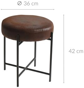 Taboret okrągły z metalowym stelażem, Ø 36 cm