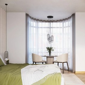 Biało-czarna lampa wisząca ze szklanym kloszem Belinda – Sollux