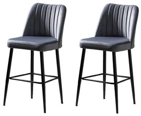 Zestaw krzeseł barowych Vento Grey and Black, 2 szt., 2 szt.