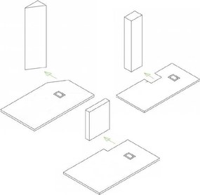 Brodzik prostokątny serii GT wykonany z SMC o wyglądzie betonu