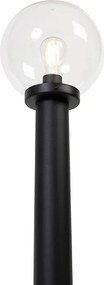 Stojąca lampa zewnętrzna czarna z przezroczystym kloszem 100 cm IP44 - Sfera