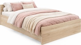 Łóżko z podnoszonym stelażem i materacem 100x200 dąb sonoma W8-S28