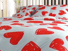PrzytulneMieszkanie.pl PrzytulneMieszkanie.pl Bawełniana pościel WARM HEART jasnoniebieska Rozmiar pościeli: 70 x 90 cm | 140 x 220 cm
