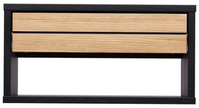 Czarno-naturalna wisząca szafka nocna w dekorze dębu Stripe – Woodman