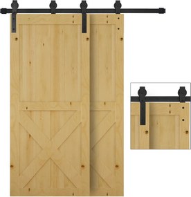 HOMCOM Zestaw do Drzwi Przesuwnych Prowadnica Okucia Czarne Drewniane Drzwi 9 Akcesoriów | Aosom PL