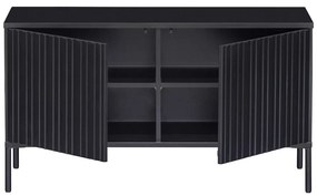 Czarna szafka pod TV z litego drewna sosnowego 100x56 cm Gravure – WOOOD